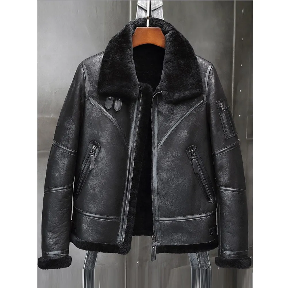 Gray b3 Shearling Bomber Jacket