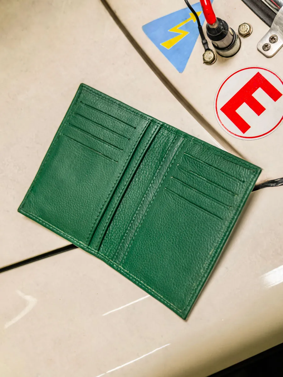 Green Leather Wallet for Men - LePortefeuille Aldo Le Mans Classic | PAUL MARIUS