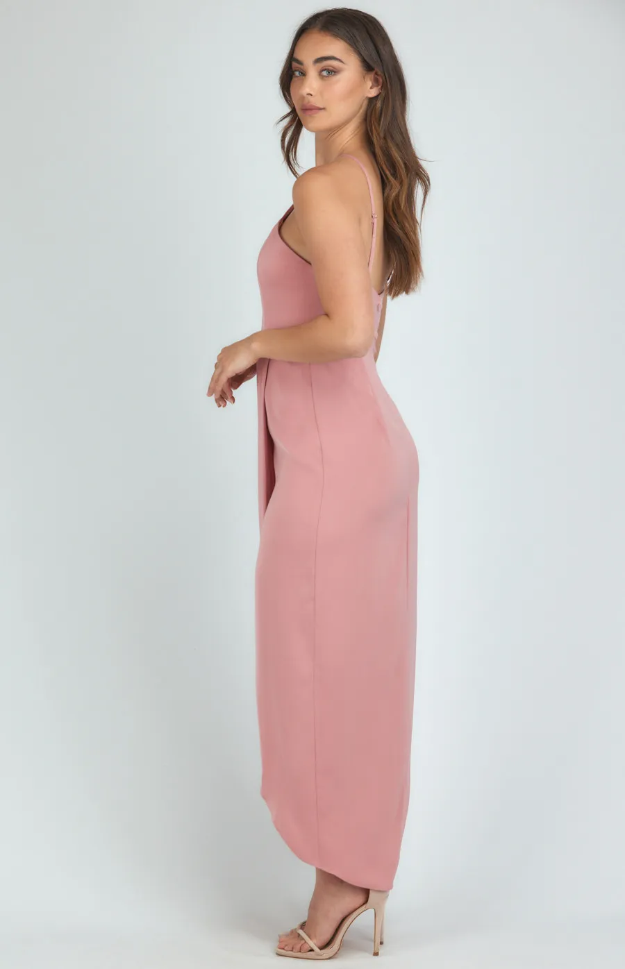 Halter Neck Midi Dress with Tulip Hem (SDR1100A) 