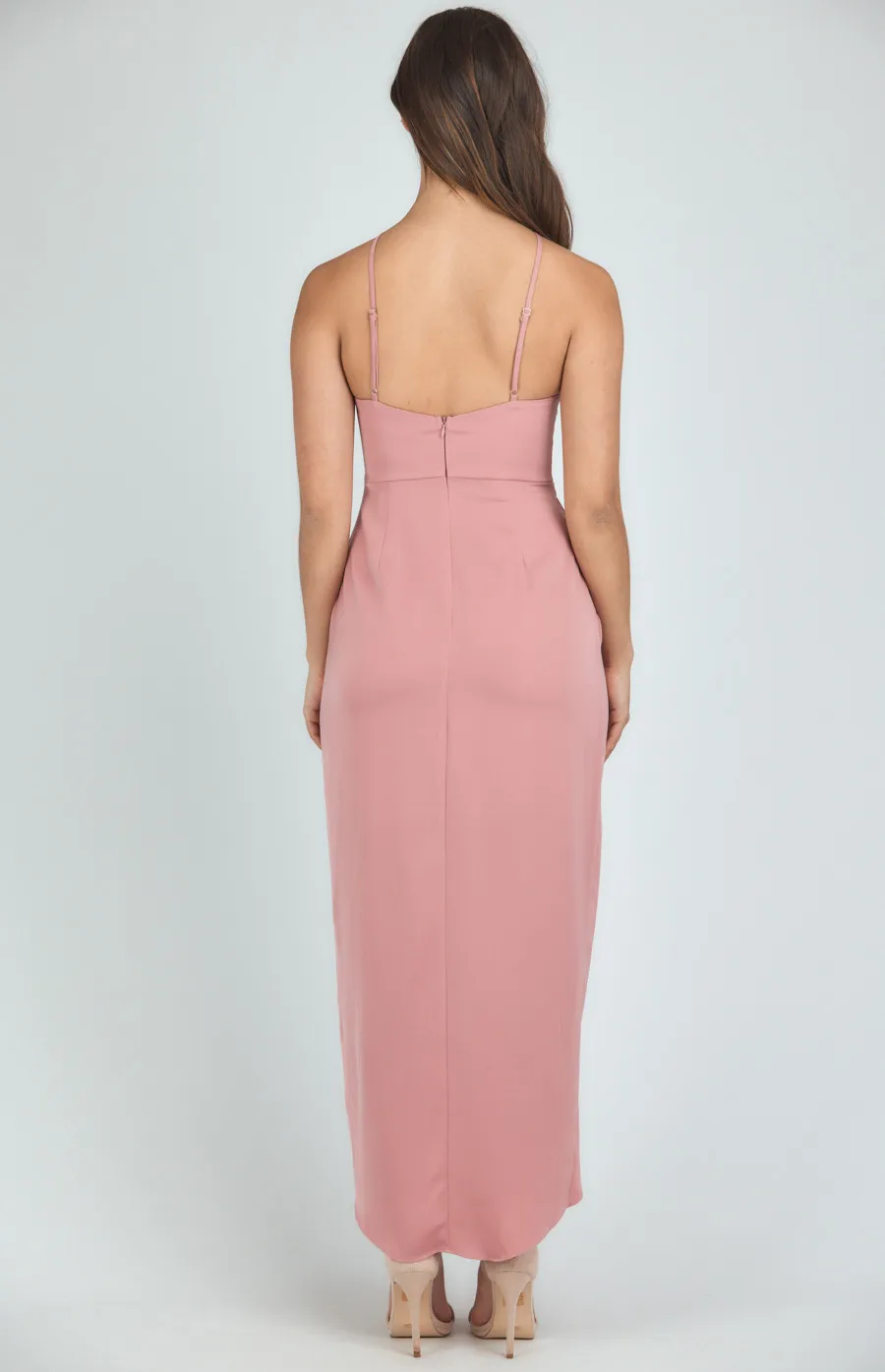 Halter Neck Midi Dress with Tulip Hem (SDR1100A) 