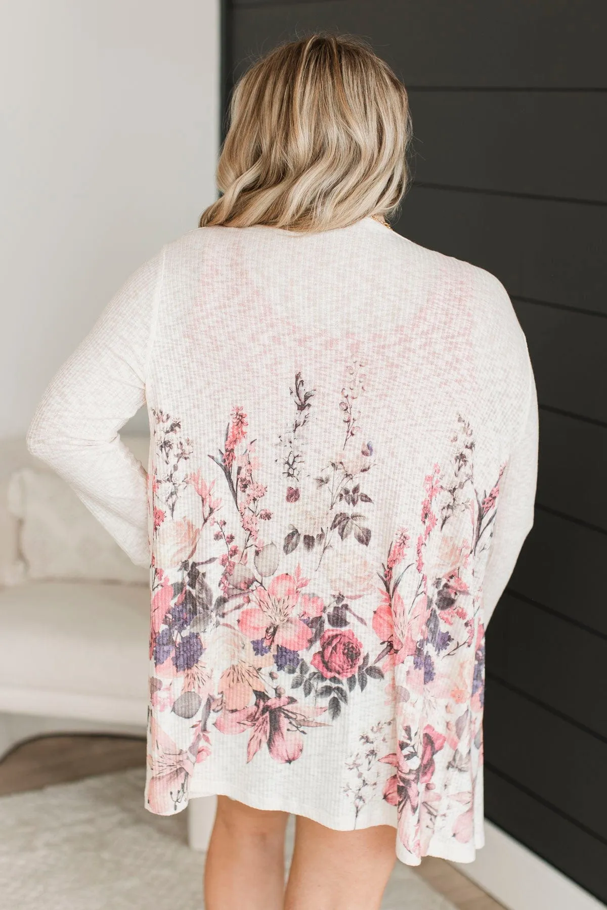 Here In My Heart Floral Cardigan- Cream