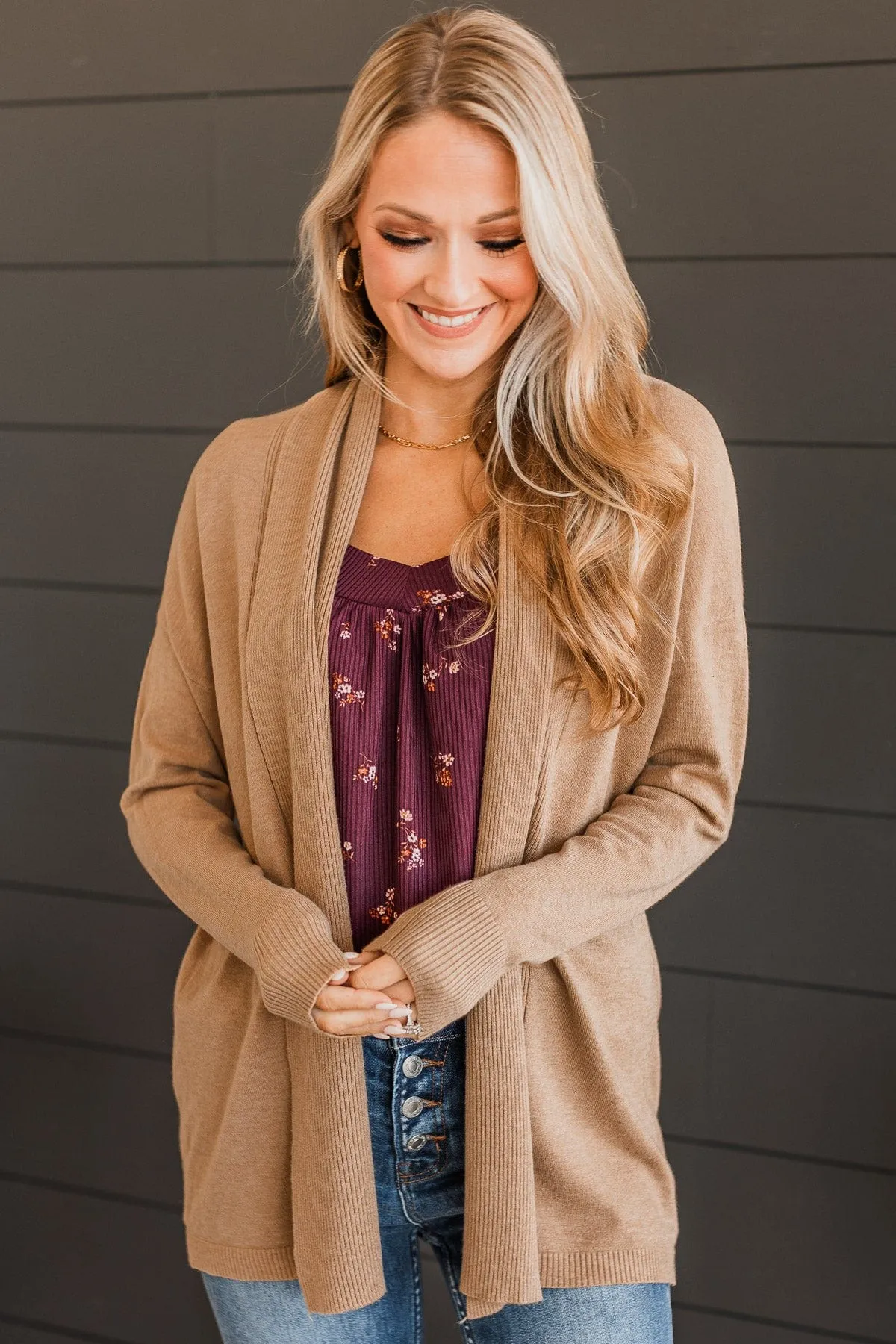 Holding On To Hope Knit Cardigan- Beige