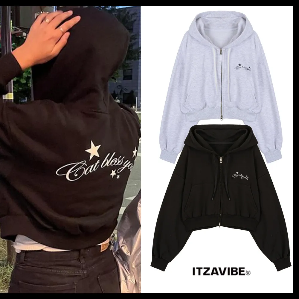 ITZAVIBE  |Blended Fabrics Street Style Long Sleeves Plain Logo