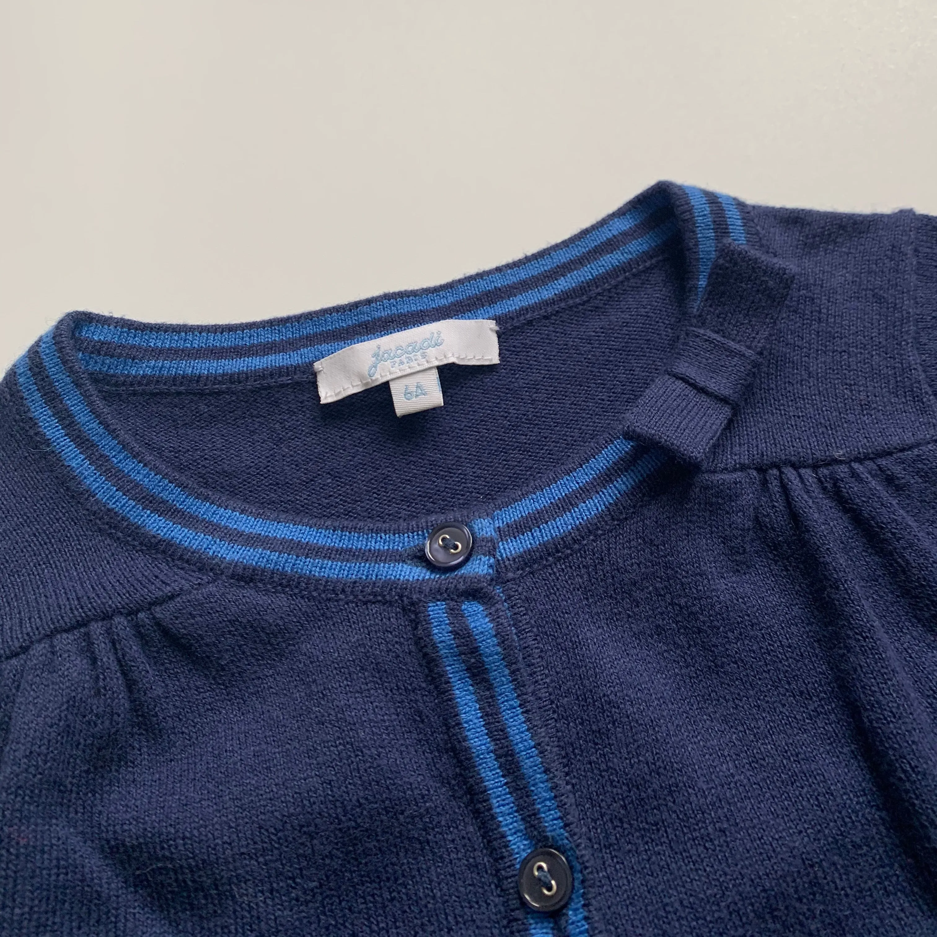 Jacadi Navy Cardigan With Bow: 6 Years