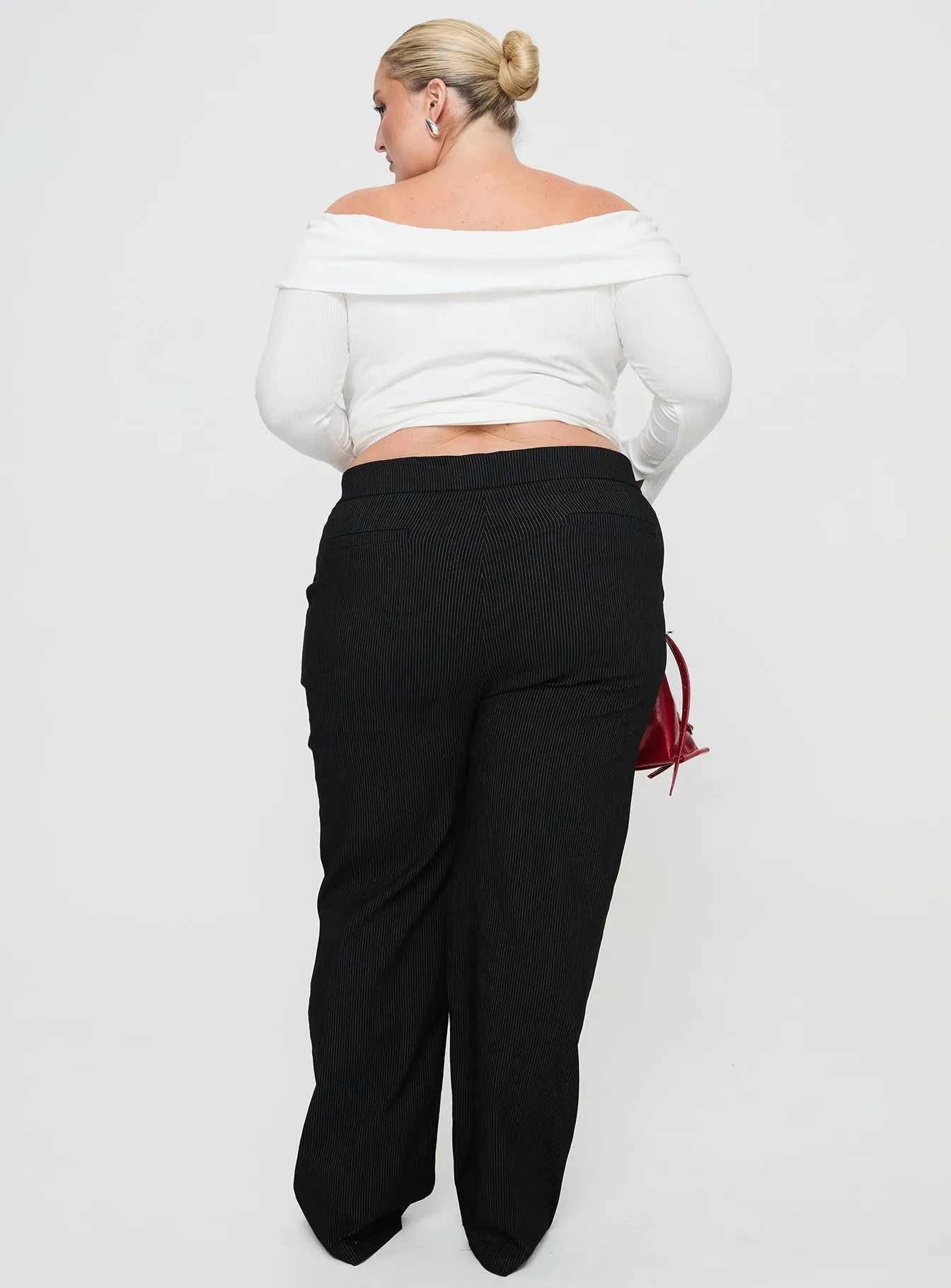 Jeller Pinstripe Pants Black Curve