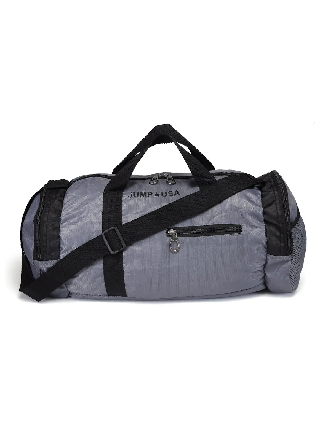 JUMP USA Unisex Grey Black Solid Training Duffel Bag