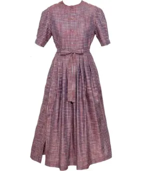 Karolina Ozolinsiute Women's Pink / Purple Purple Checks Maxi Cecilie Dress