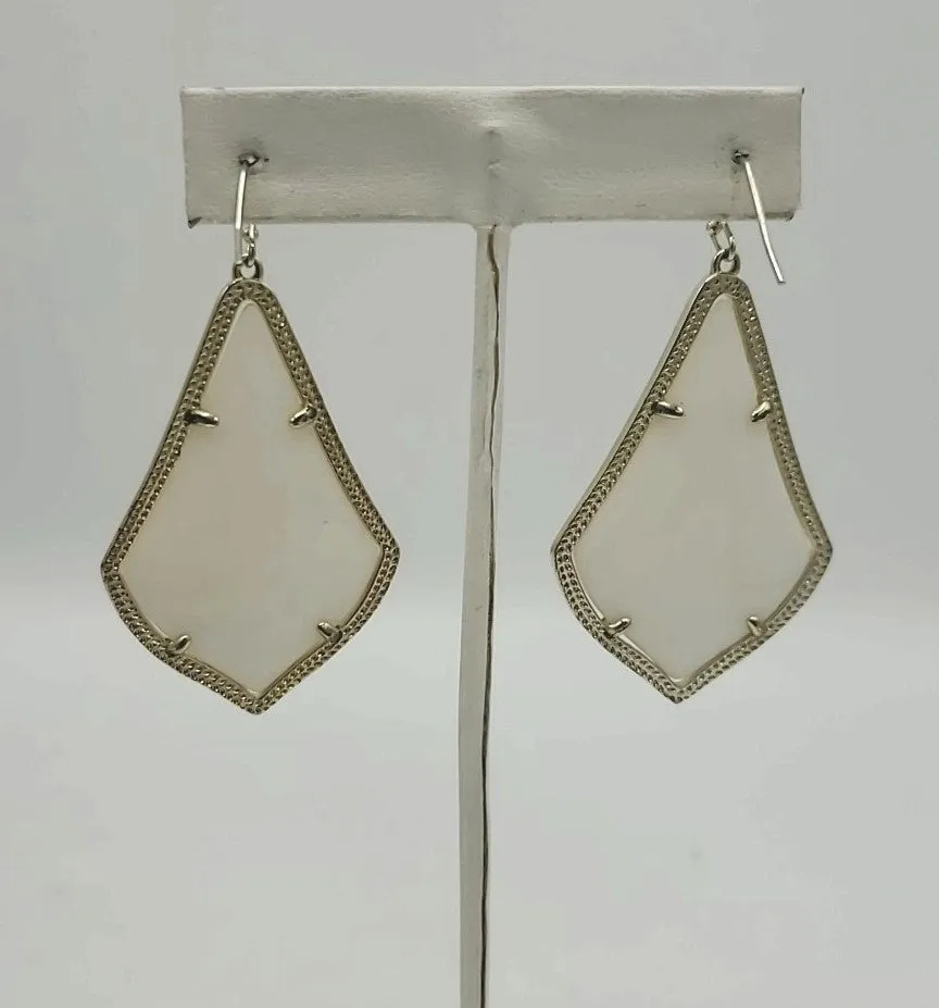 KENDRA SCOTT White Goldtone Pre Loved Earrings