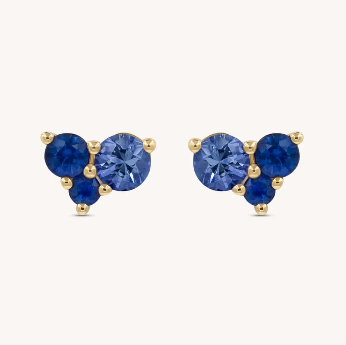 Large Sapphire Ocean Trio Studs