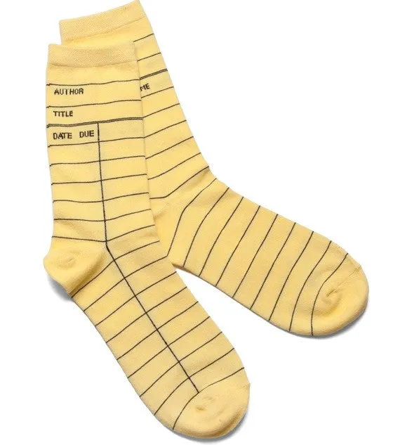 Library Card Socks (Yellow)