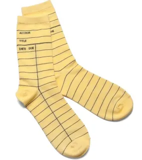 Library Card Socks (Yellow)