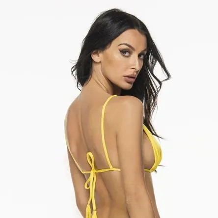 Liliana Montoya Yellow Bikini Marinera Shiny Tops Bikini Swimwear Separate