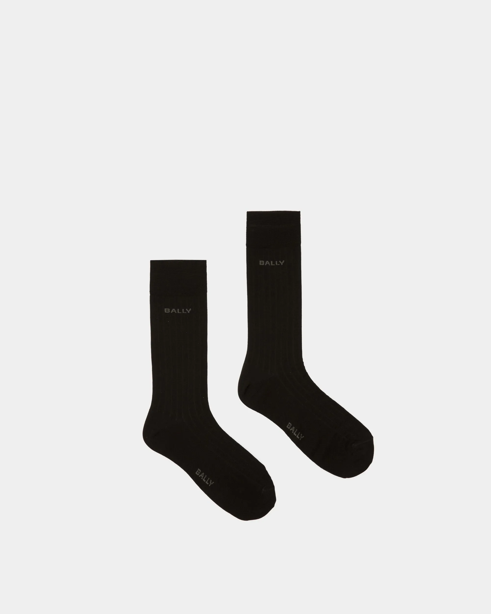 Logo Socks In Black Cotton Mix 