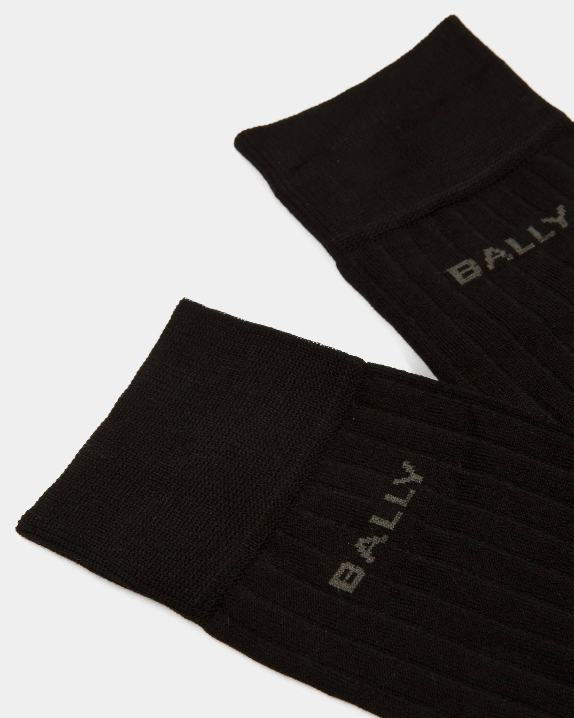 Logo Socks In Black Cotton Mix 