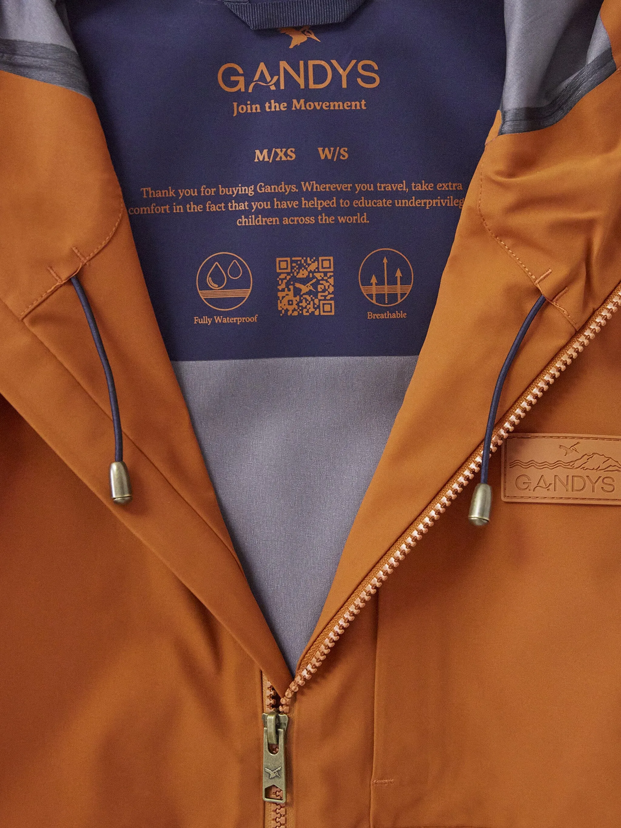 Men's Burnt Orange Bergen Waterproof Jacket