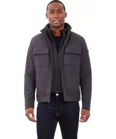 Michael Kors Men's Soft Shell Hipster Jacket with Attached Bib