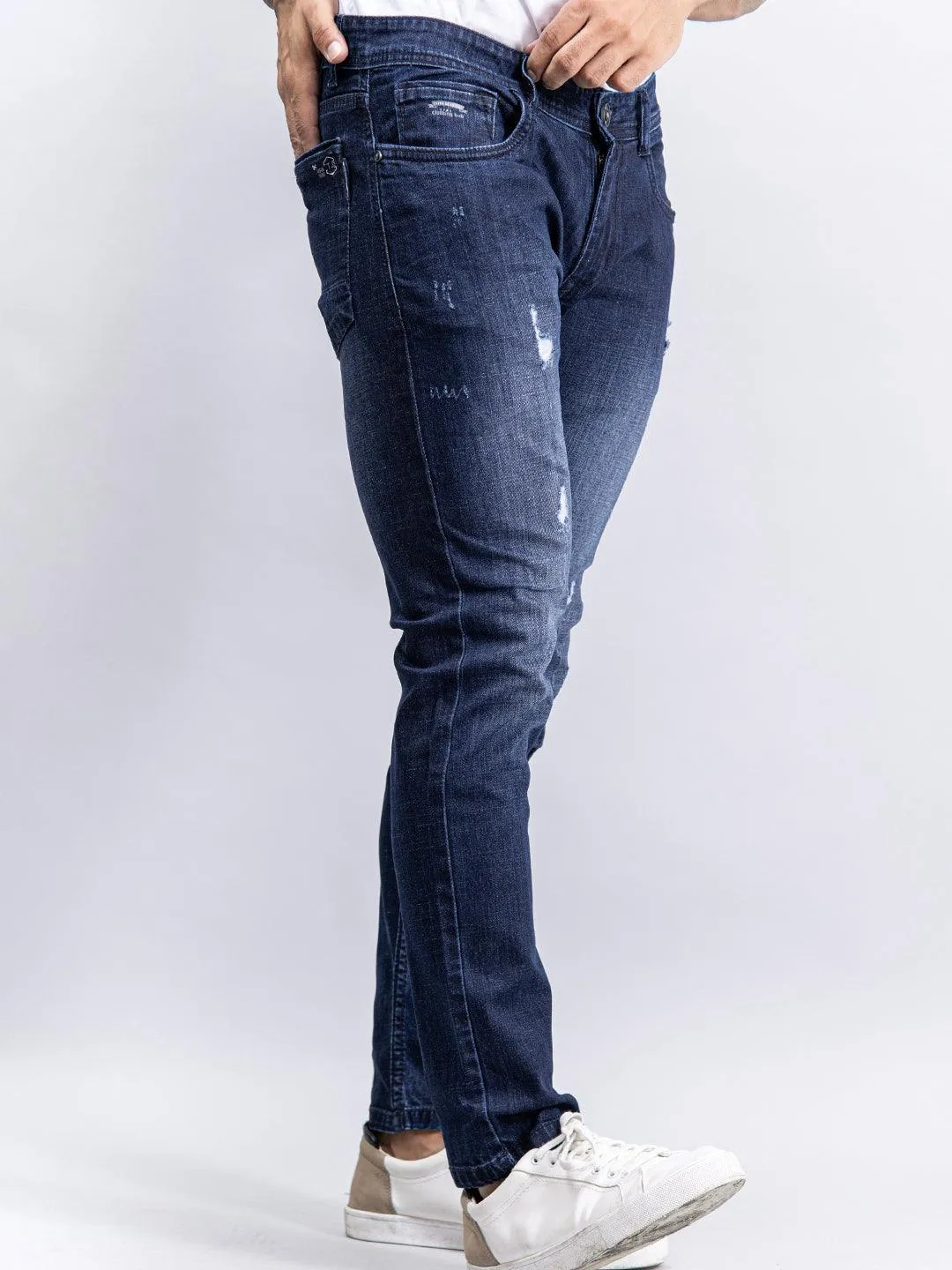 Navy Blue Denim Ankle Length Stretchable Men's Jeans