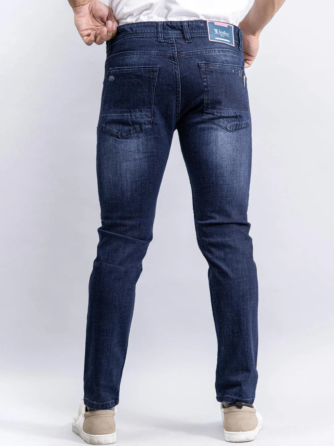 Navy Blue Denim Ankle Length Stretchable Men's Jeans