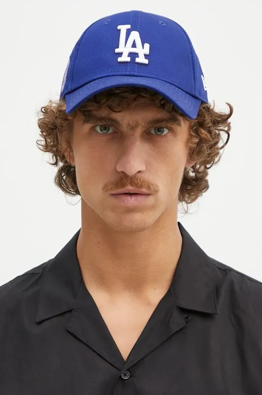 New Era cotton baseball cap MLB SIDE PATCH 9FORTY® LOS ANGELES DODGERS blue color with an application 60509702