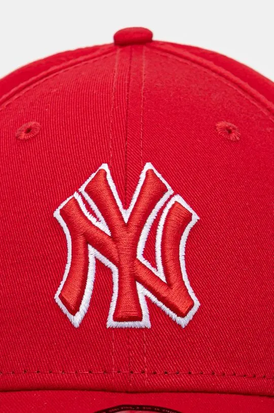 New Era cotton baseball cap TEAM OUTLINE 9FORTY® NEW YORK YANKEES red color with an application 60565119