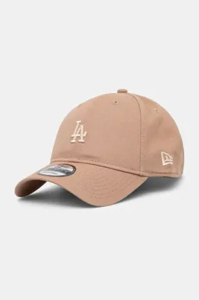 New Era cotton baseball cap WASHED 9FORTY® LOS ANGELES DODGERS brown color with an application 60565340