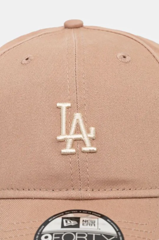 New Era cotton baseball cap WASHED 9FORTY® LOS ANGELES DODGERS brown color with an application 60565340