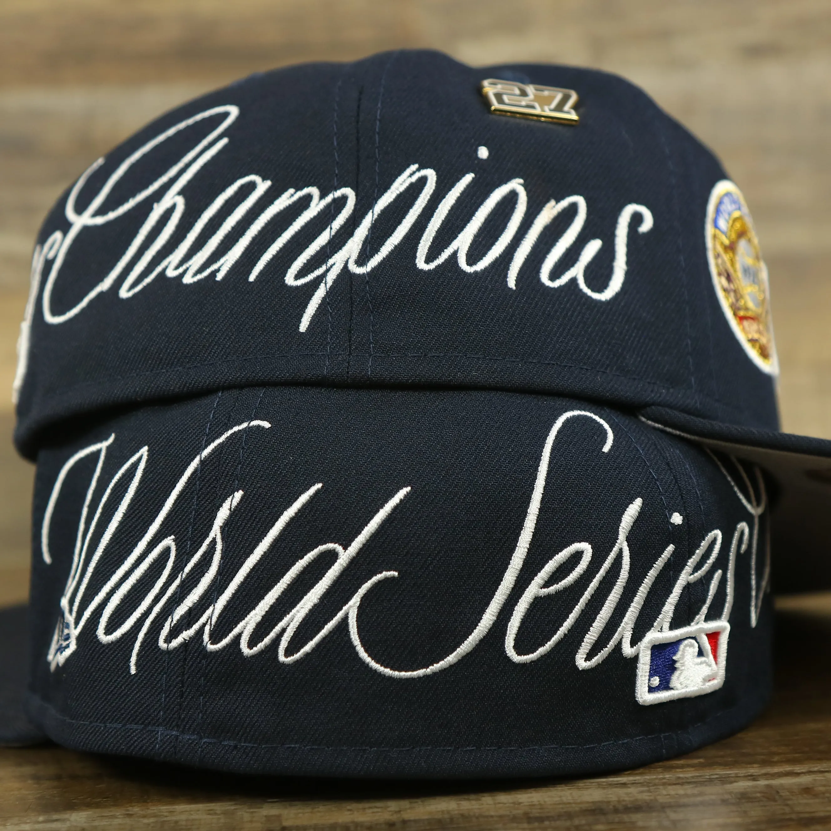 New York Yankees Cooperstown All Over Side Patch Historic Champs Gray UV 59Fifty Fitted Cap | Navy 59Fifty Fitted Cap