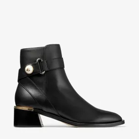 Noor 45 Black Leather Ankle Boots