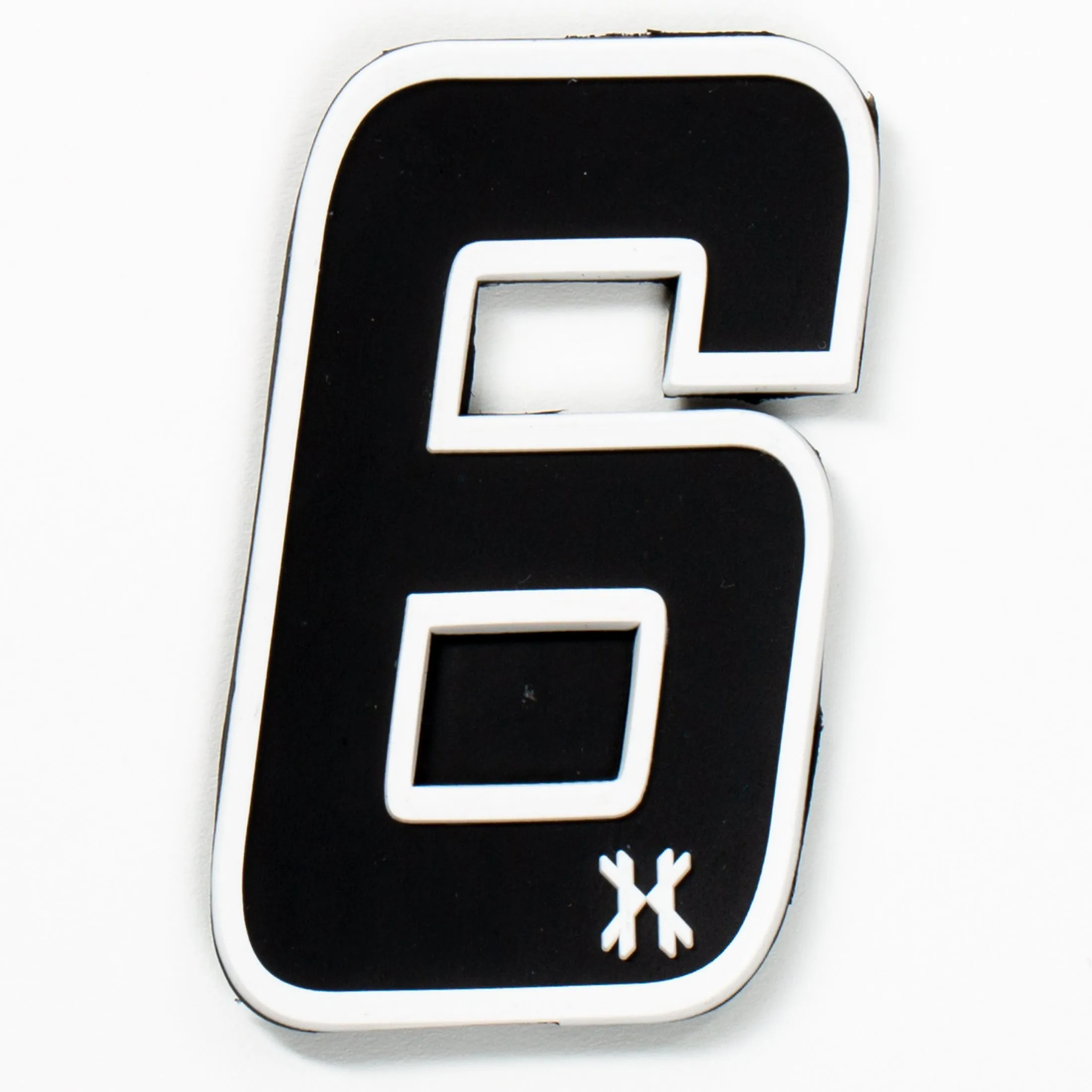 Number 6 Rubber Velcro Patch