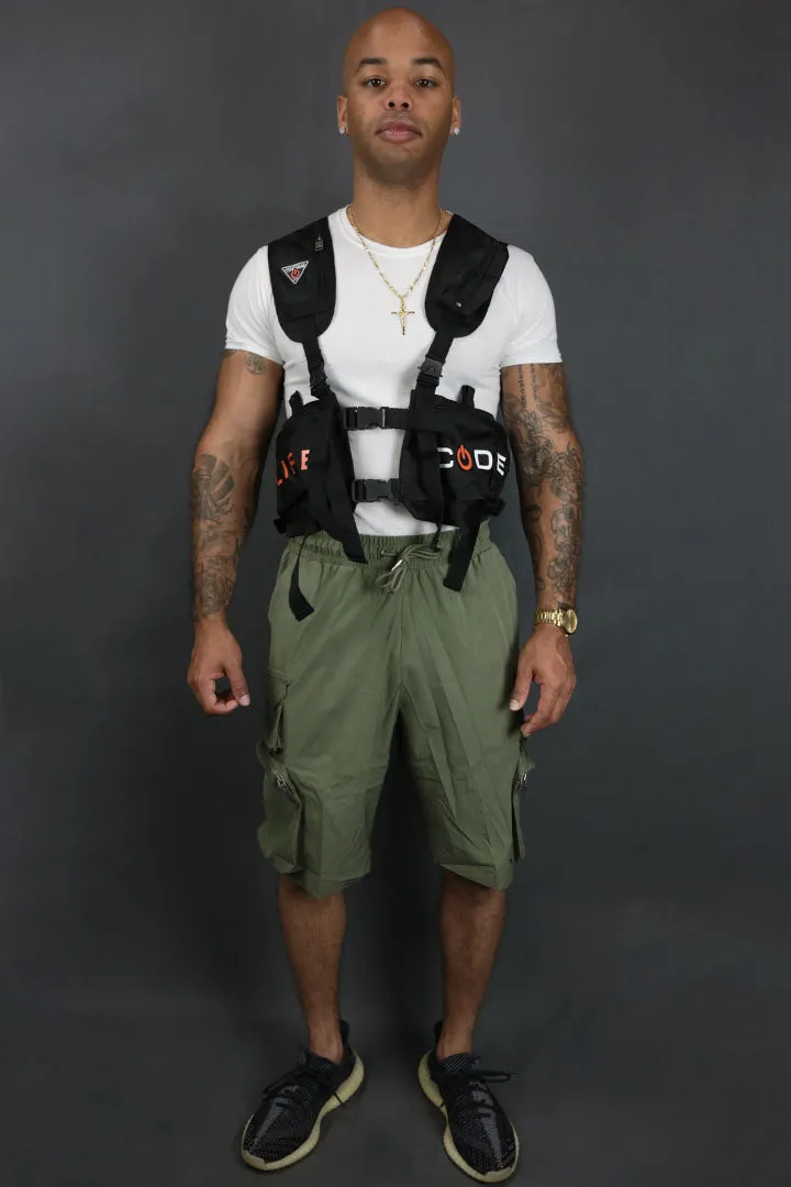 Nylon Taslan Tactical Streetwear Cargo Shorts Life Code | Olive