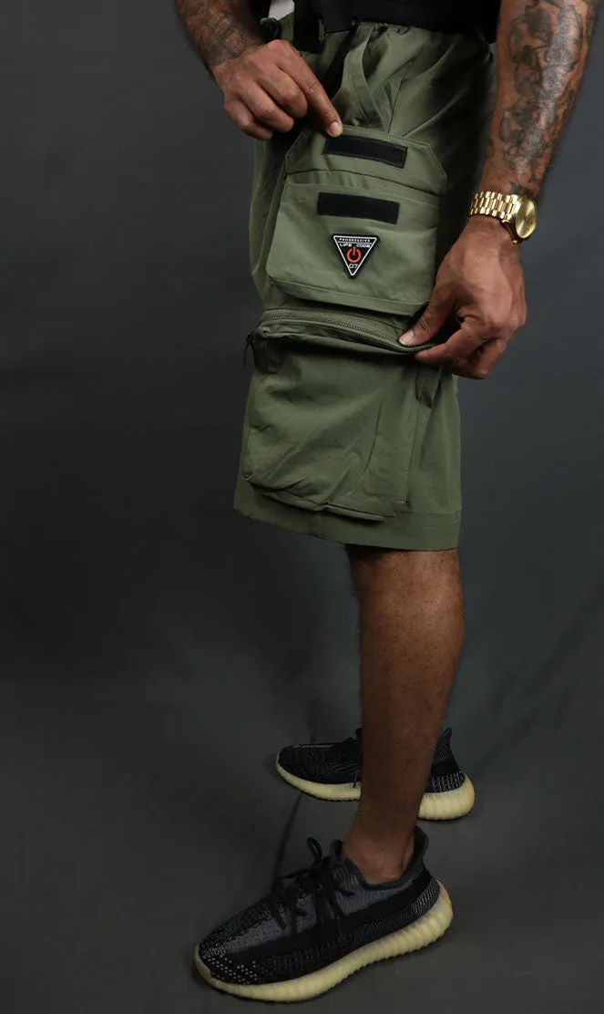 Nylon Taslan Tactical Streetwear Cargo Shorts Life Code | Olive