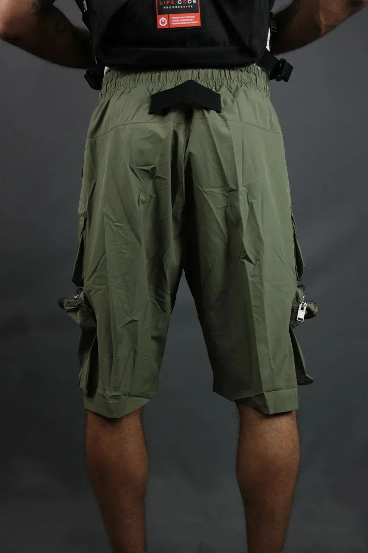 Nylon Taslan Tactical Streetwear Cargo Shorts Life Code | Olive