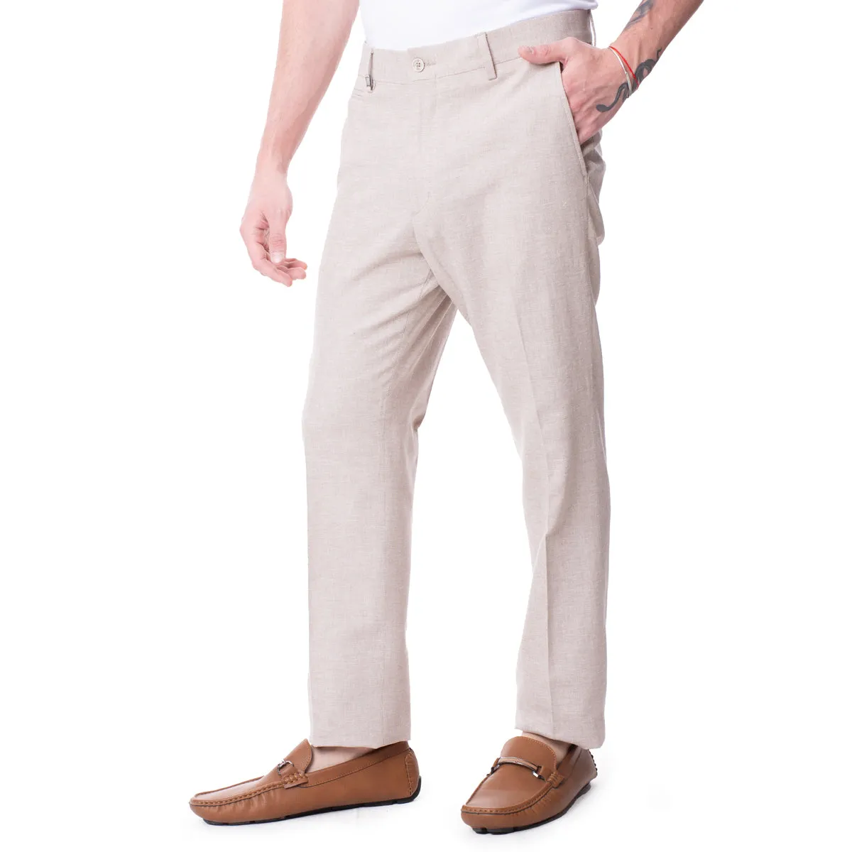 Pantalón De Lino Khaki Vermonti