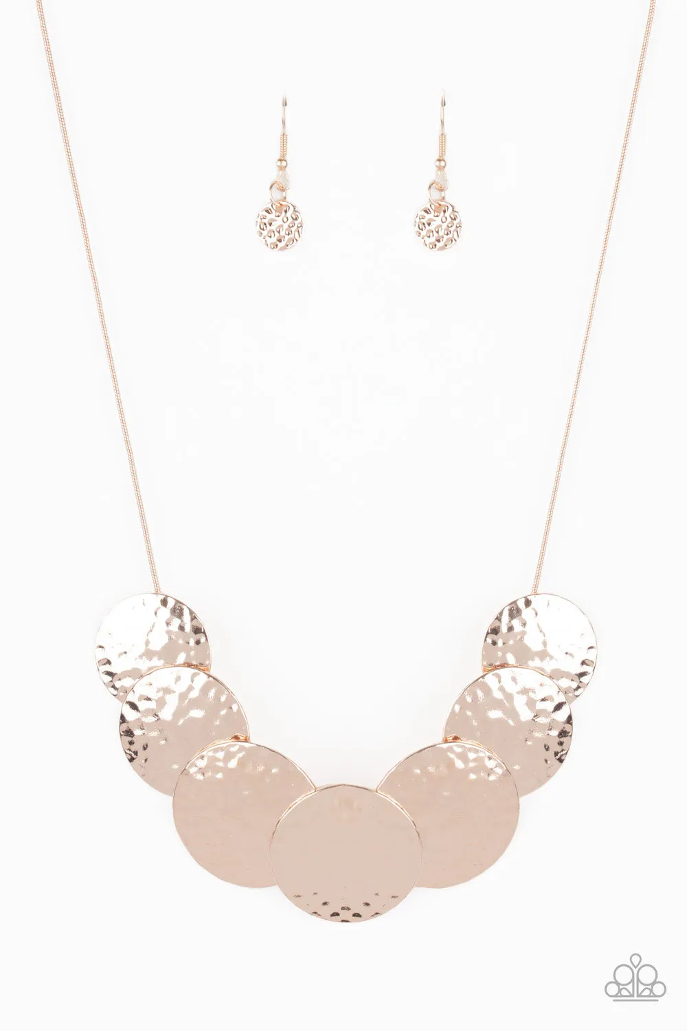 Paparazzi RADIAL Waves - Rose Gold Necklace