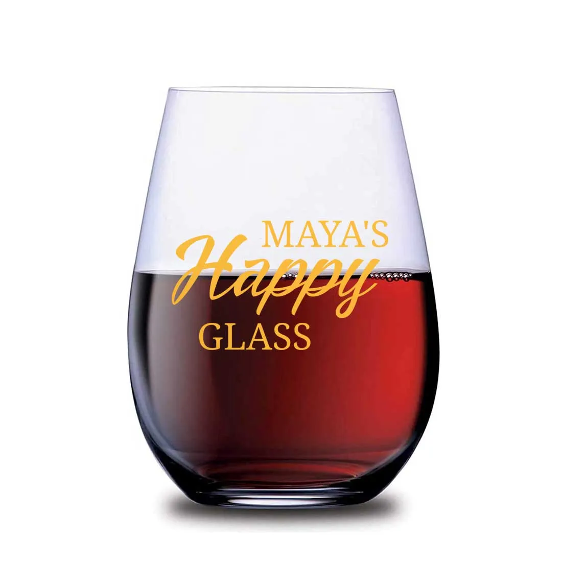 Personalized Stemless Wine Glasses For Women - Happy Glass