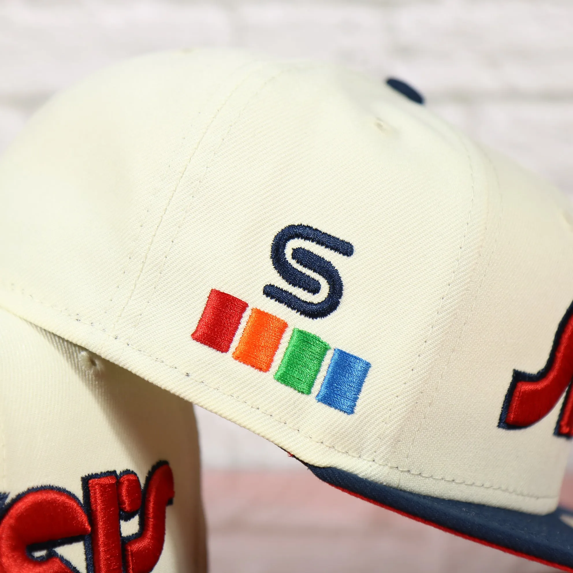 Philadelphia 76ers 2022 City Edition Sixers Script Spectrum Side Patch Chrome/Navy 59Fifty Fitted Cap