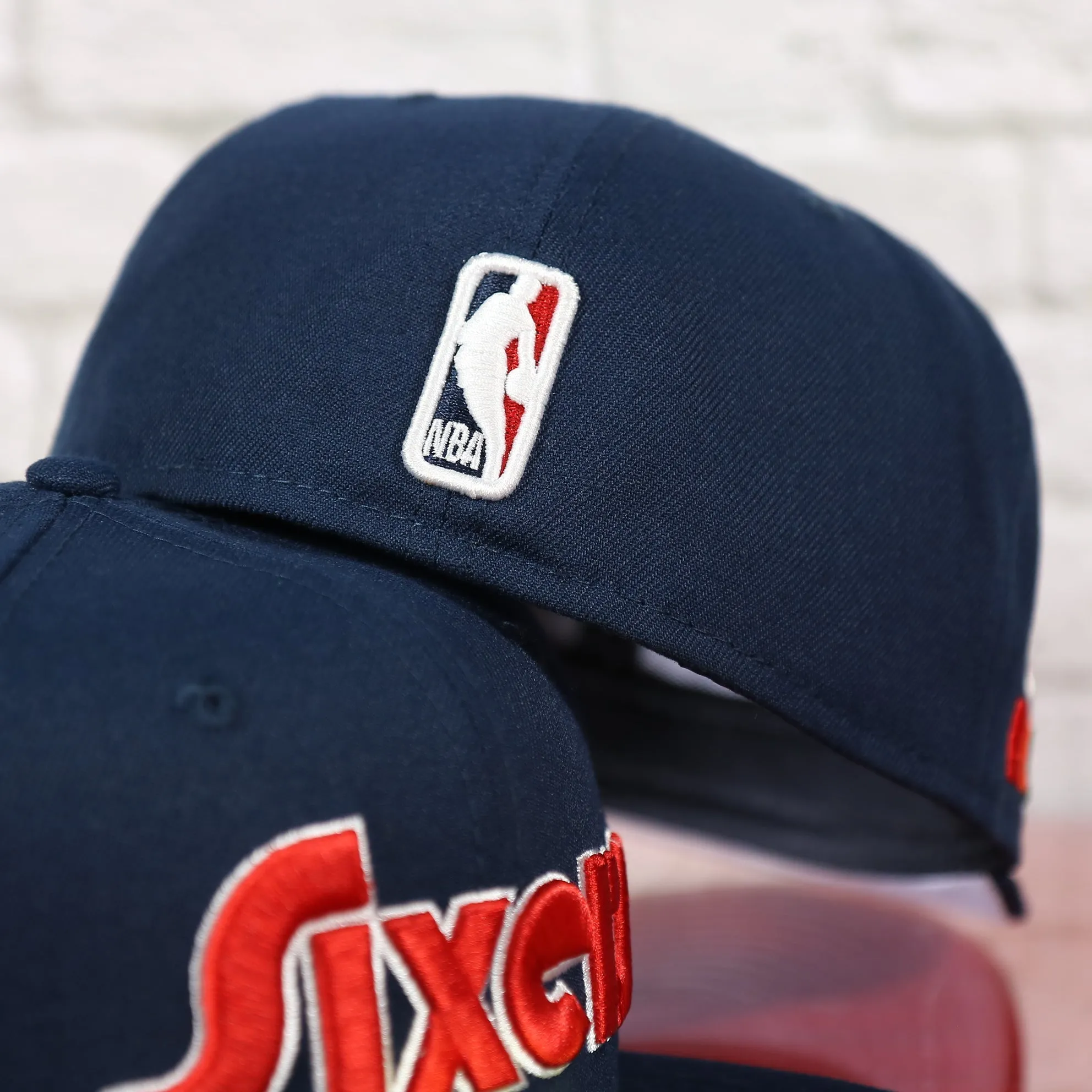 Philadelphia 76ers 2022 City Edition Sixers Script Spectrum Side Patch Navy 59Fifty Fitted Cap