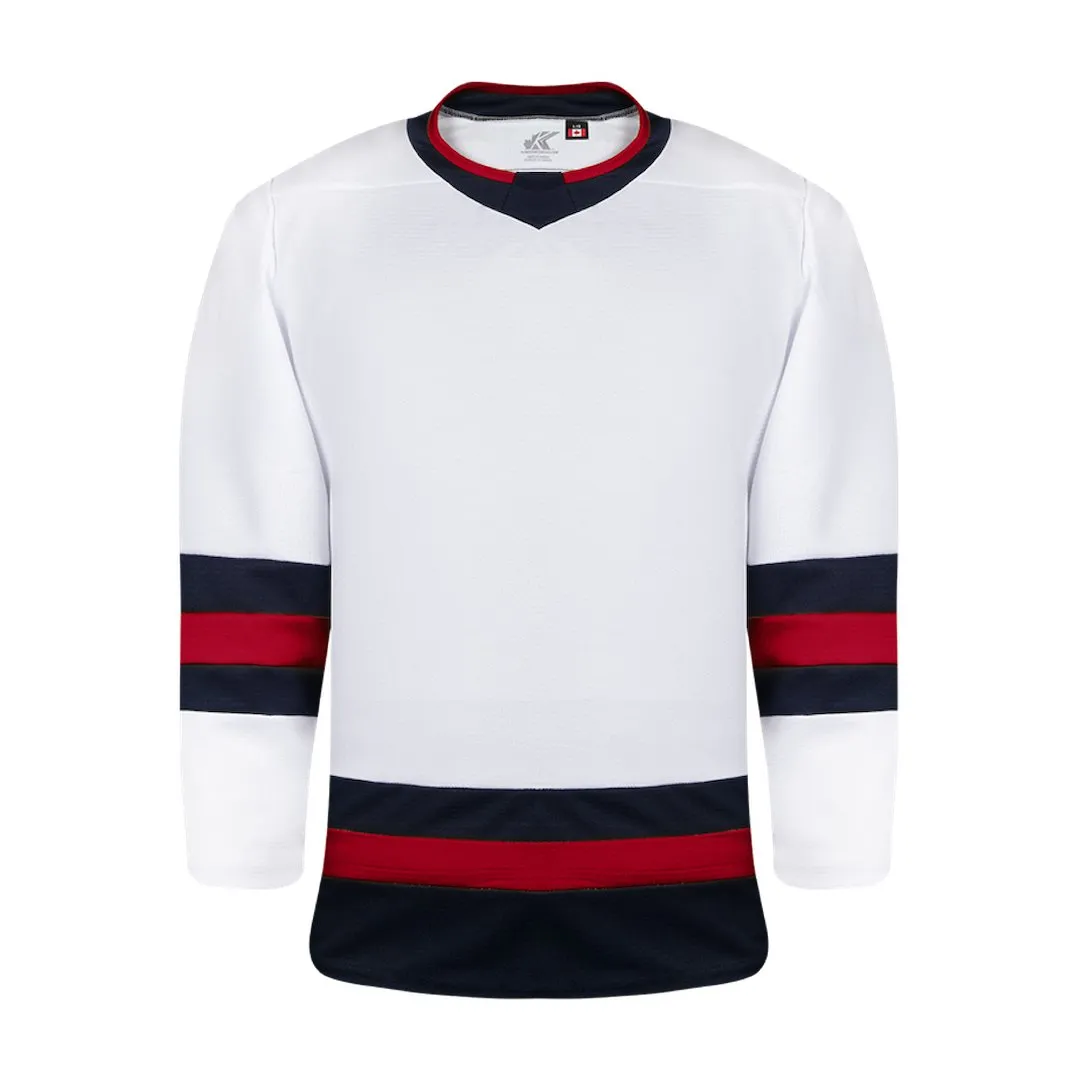 Premium League Hockey Jersey: White/Navy/Red