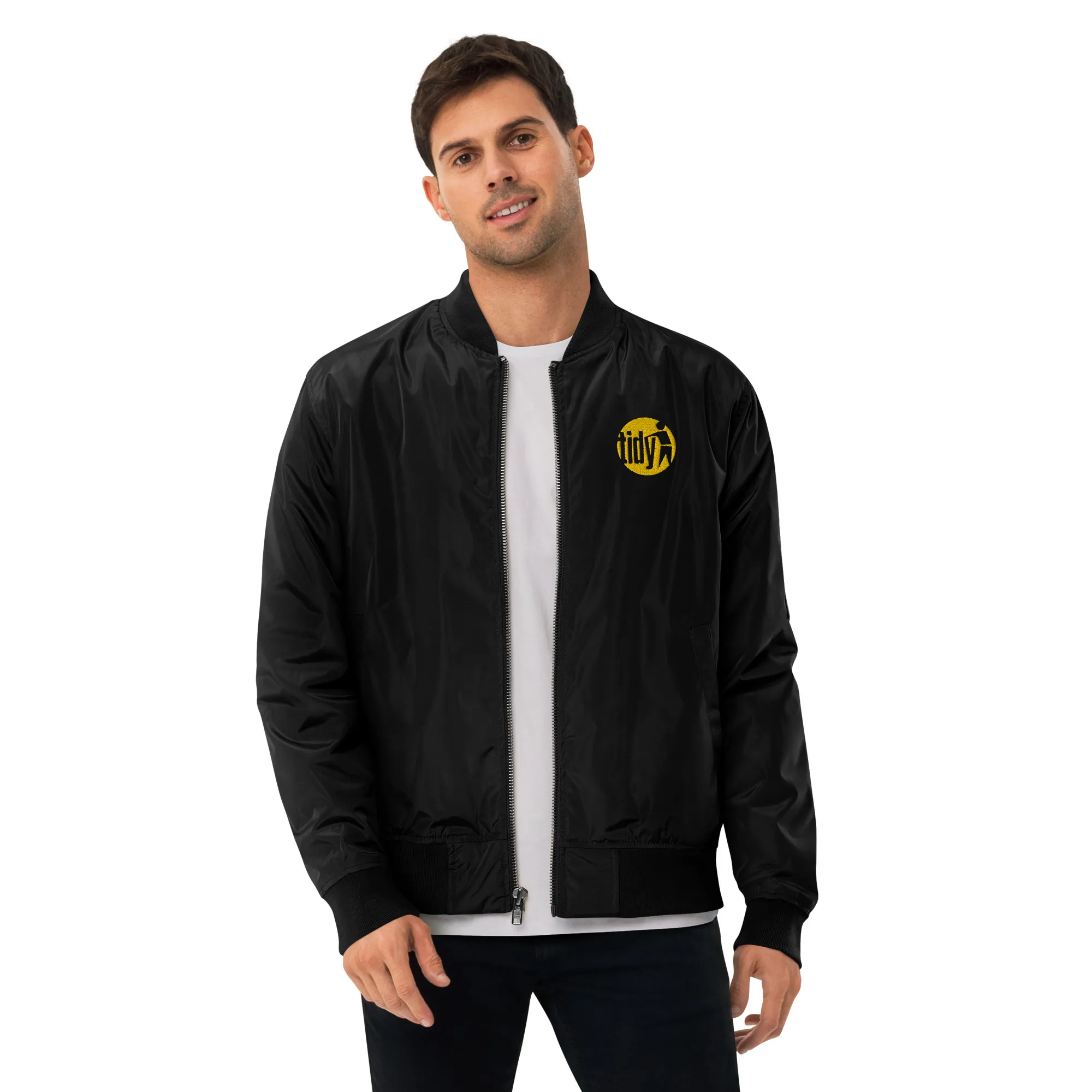 Premium Tidy Bomber Jacket (yellow logo)