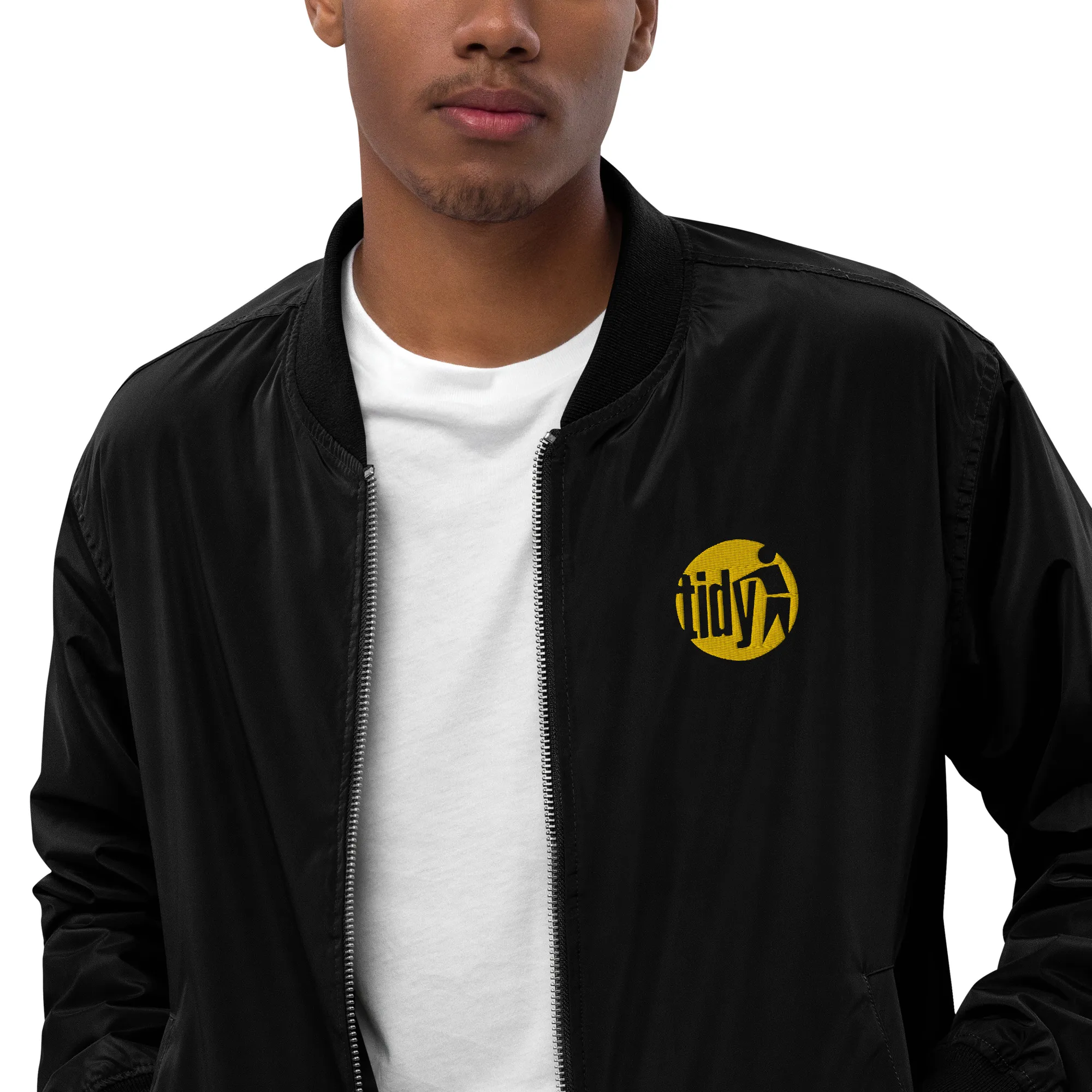 Premium Tidy Bomber Jacket (yellow logo)