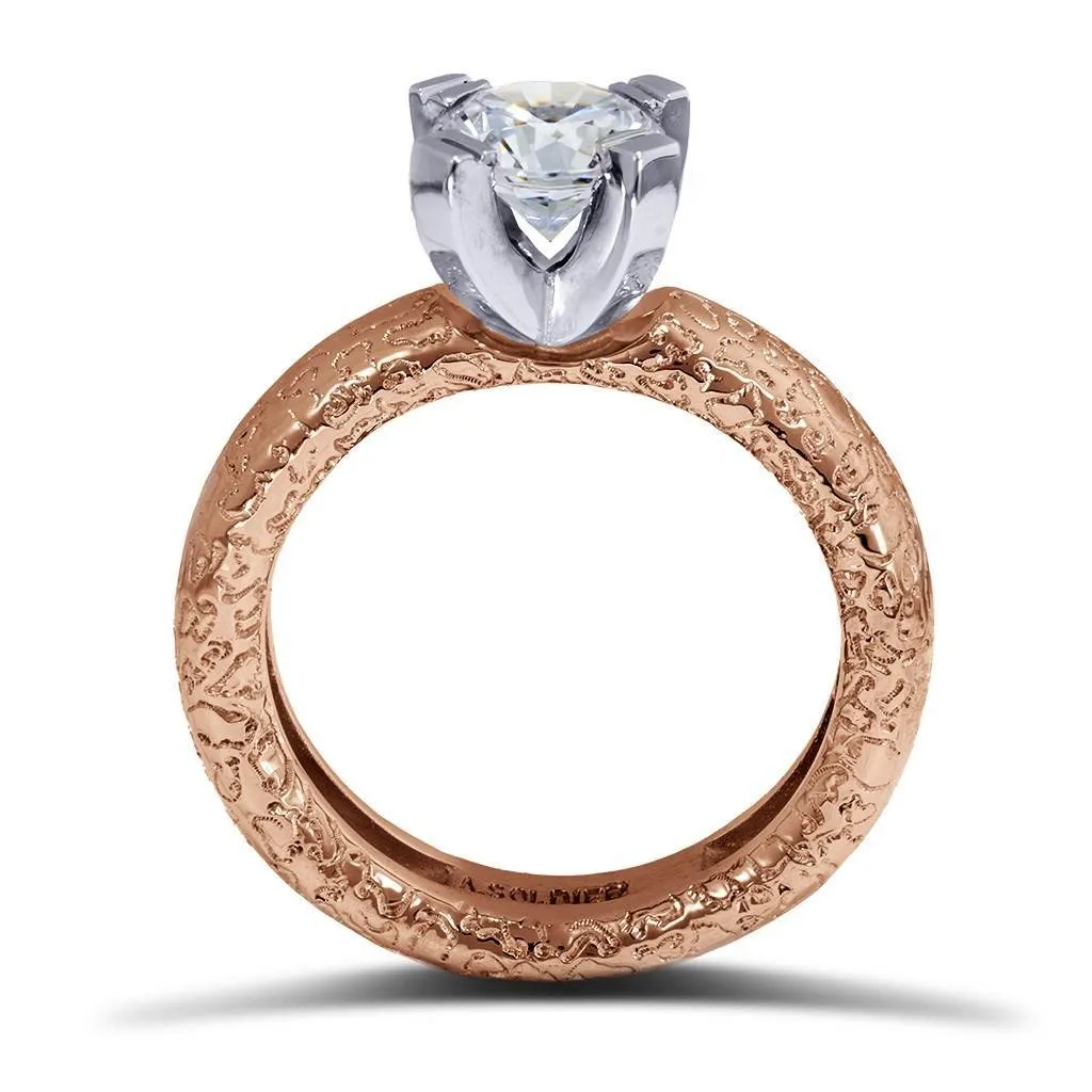 Princess Cora Texture Engagement Ring