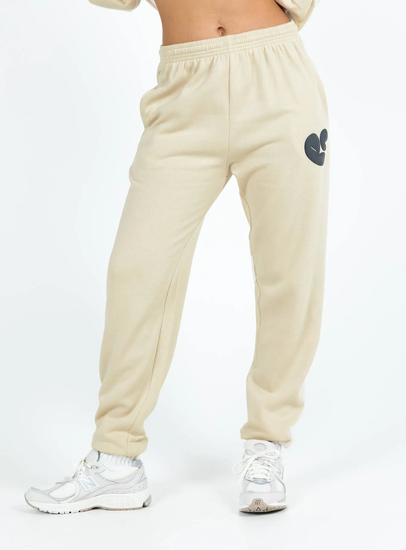 Princess Polly Track Pants Bubble Text Stone / Slate