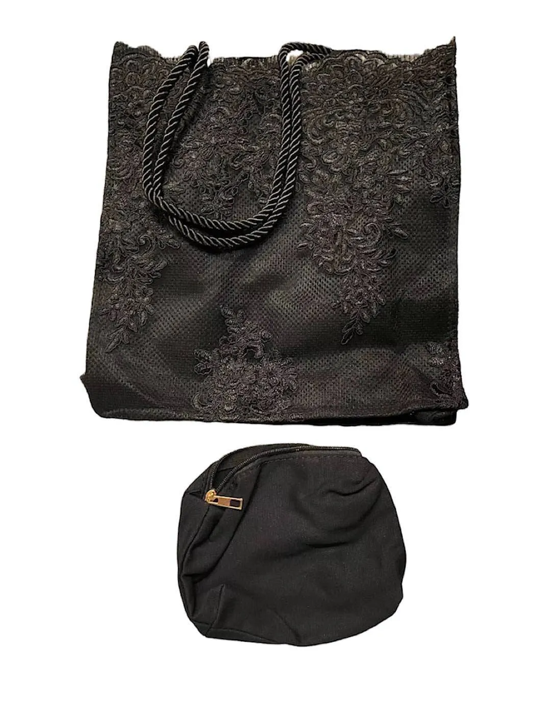 Rectangular Embroidered Lace Tote Bag