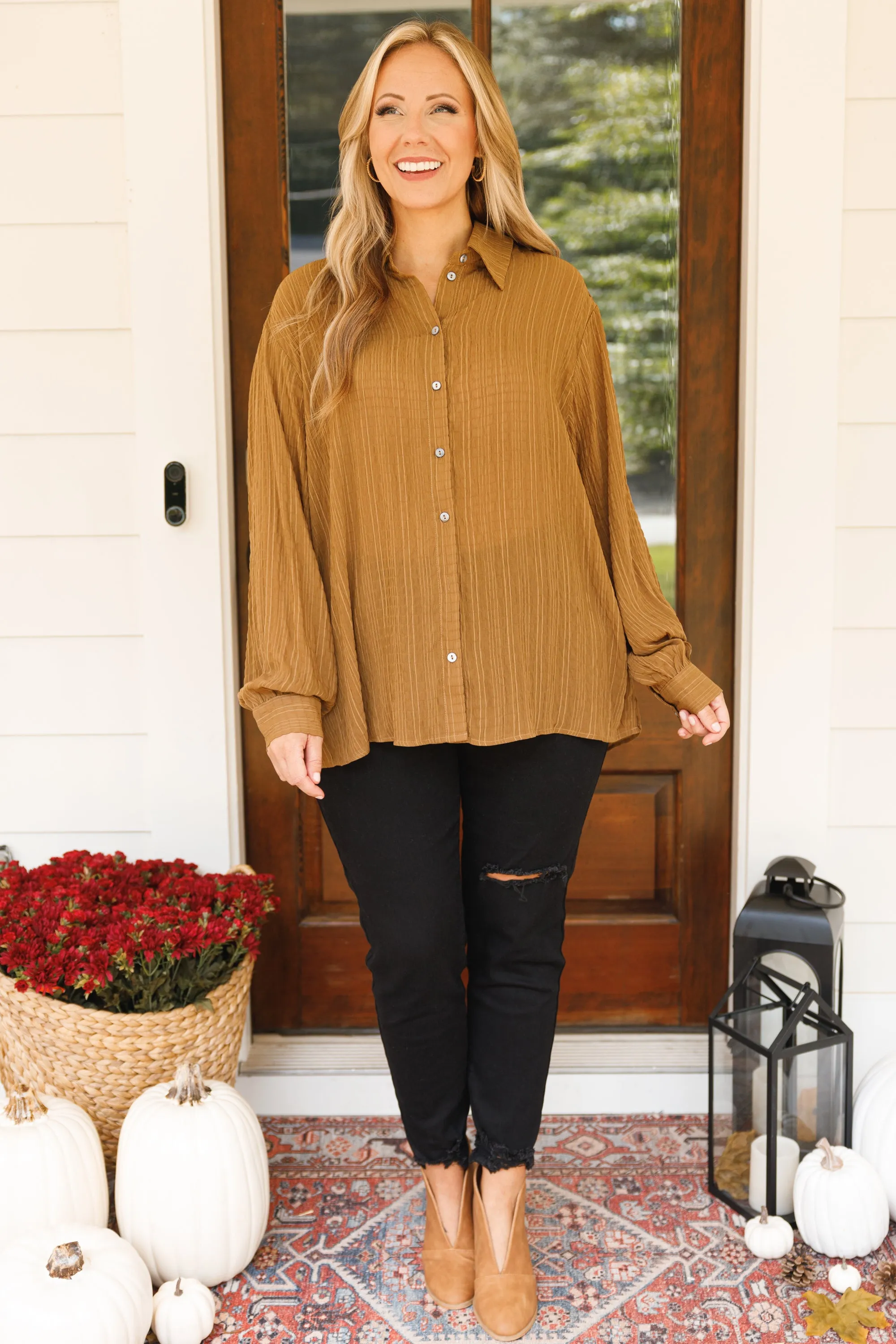 Rise Up Like The Day Blouse, Mocha