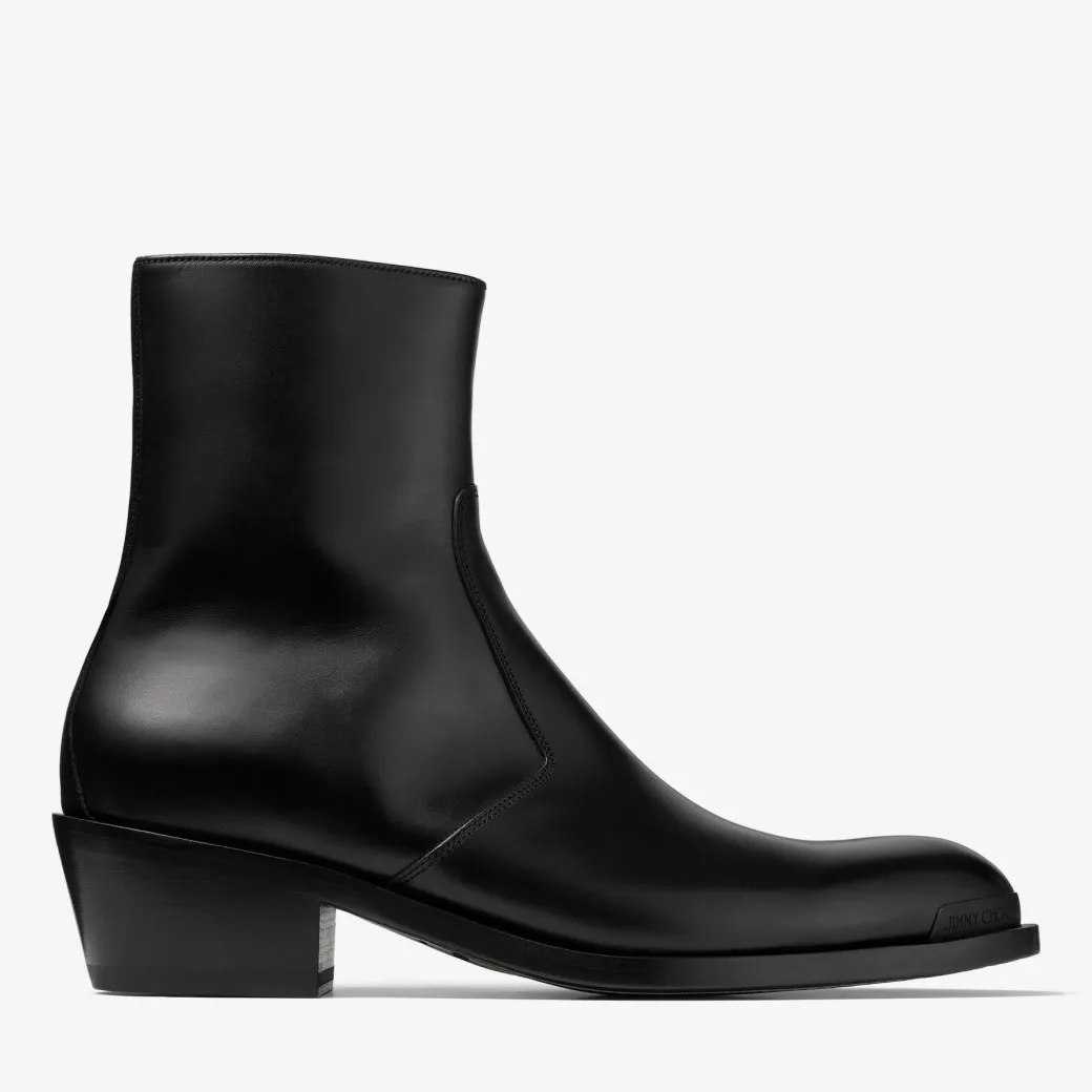 Sammy/m Black Calf Leather Ankle Boots