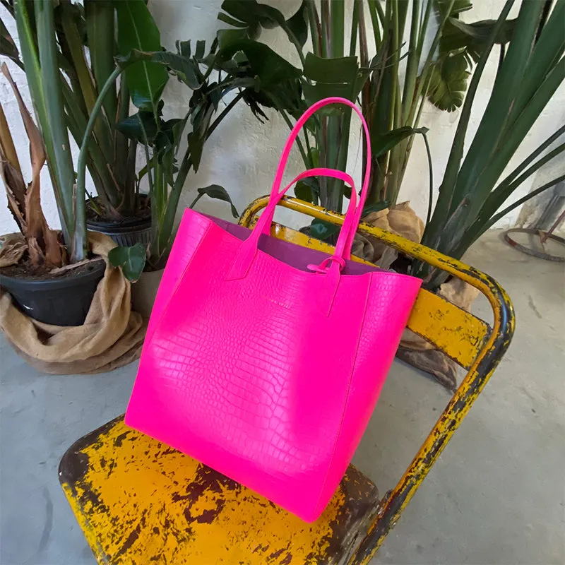 Sarah pink neon tote