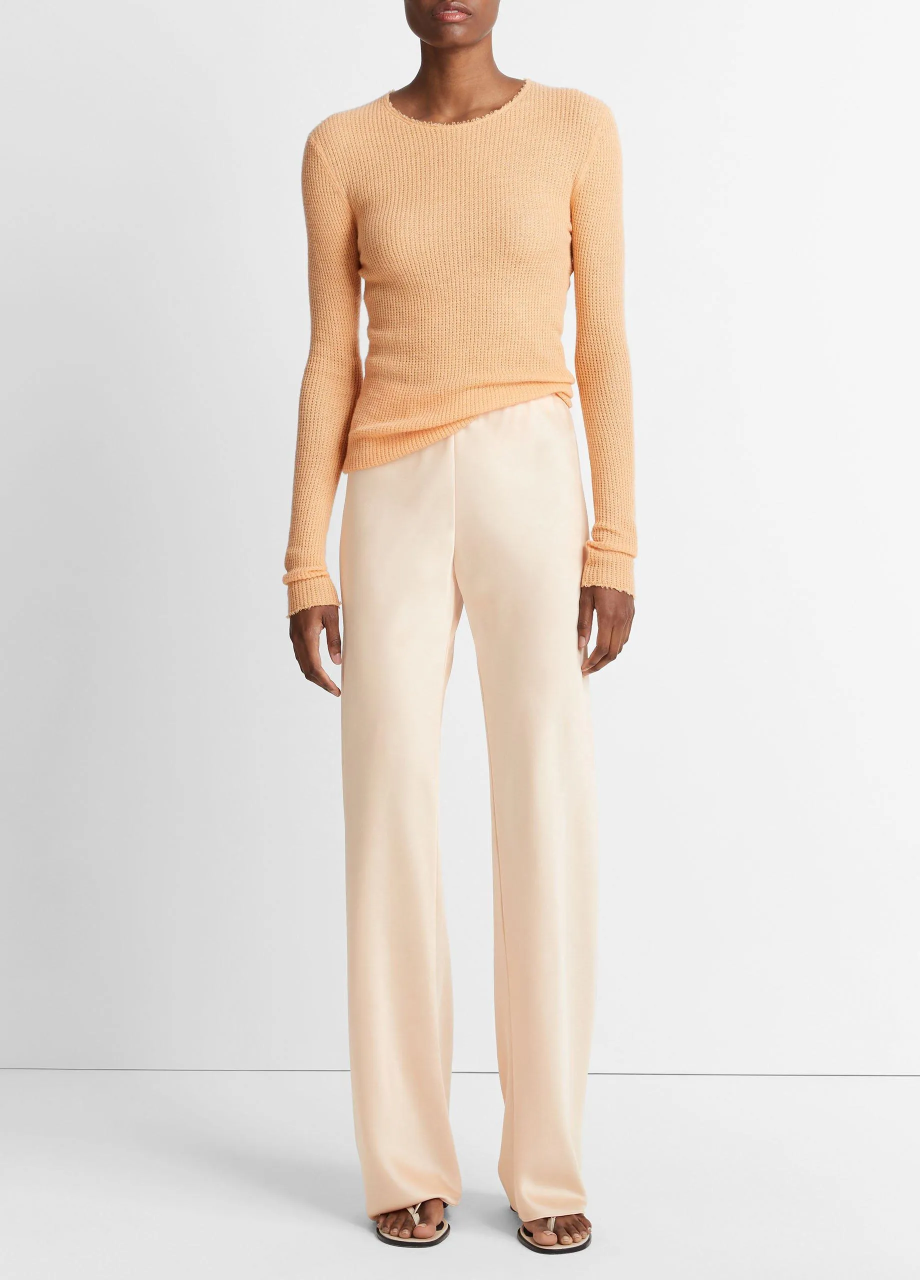 Satin High-Waist Bias Pant