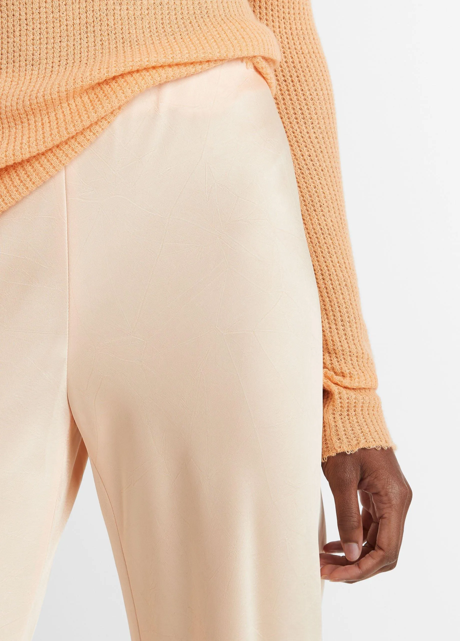 Satin High-Waist Bias Pant