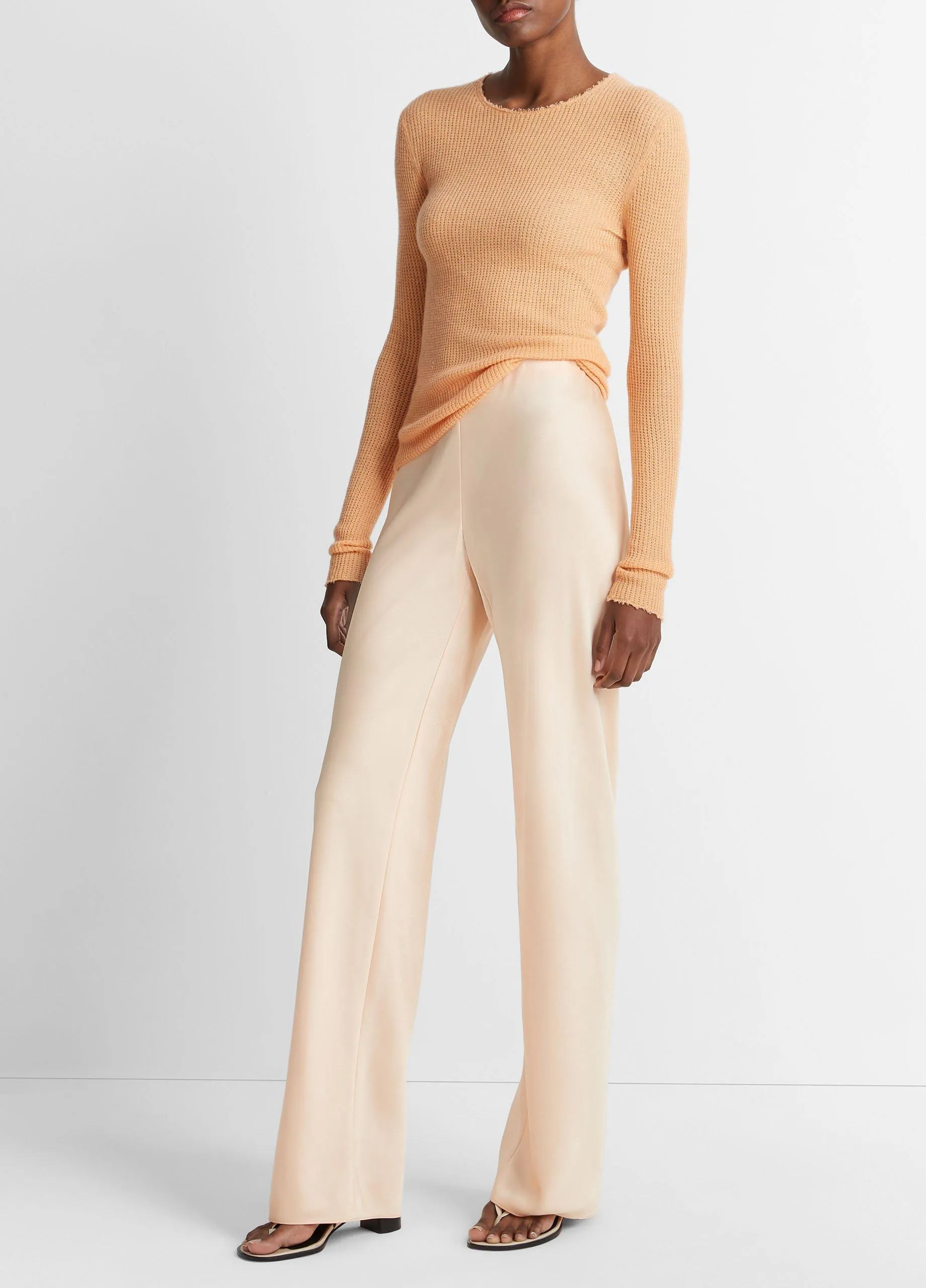 Satin High-Waist Bias Pant