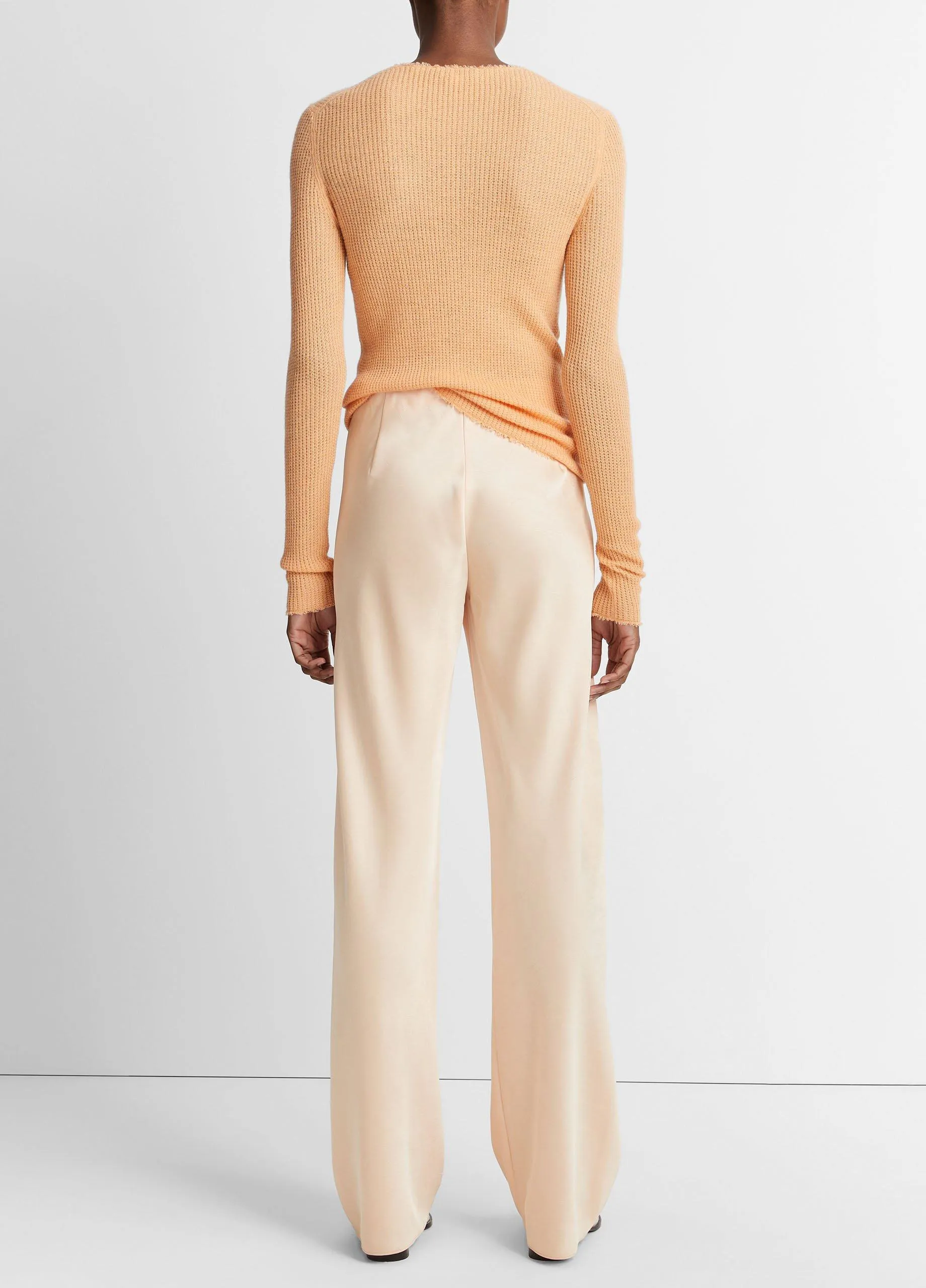 Satin High-Waist Bias Pant